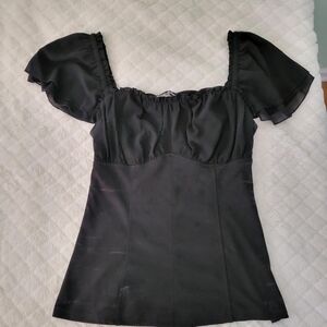 Scarlet Darkness Black Renaissance Goth Steampunk Ruffle Blouse Top